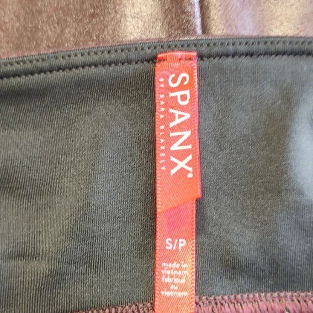 SPANX Ready to Wow Faux Leather Leggings S BROWN WINE 2437 - Picture 9 of 12